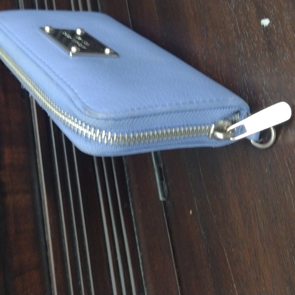 Michael Kors Blue Leather Wallet Clutch 6.5"x3.5" - Picture 3 of 10